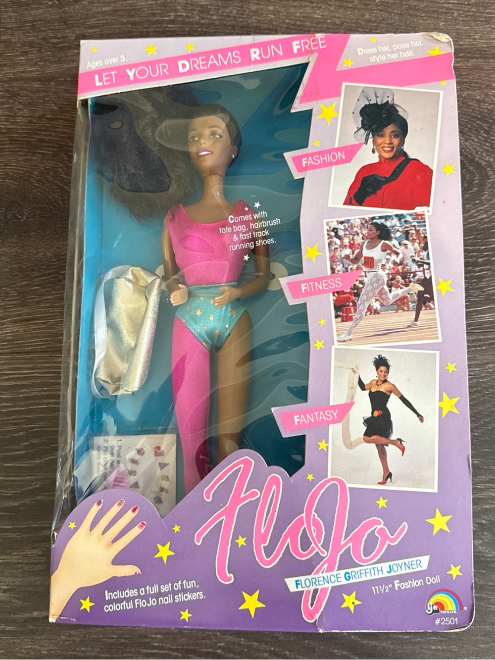 Flojos Fashion Doll in Hot Pink Top & Teal Shimmer Bottoms